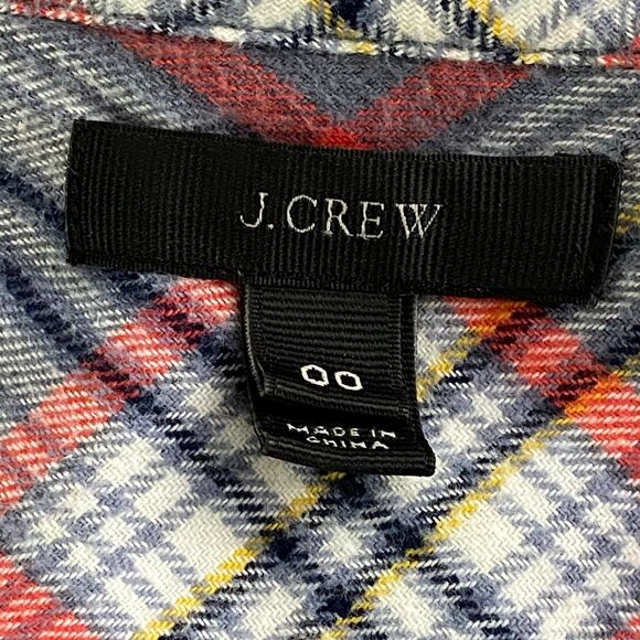 J. Crew Boyfriend Plaid Flannel Button Down Shirt Women's Size 00 - Picture 3 of 6